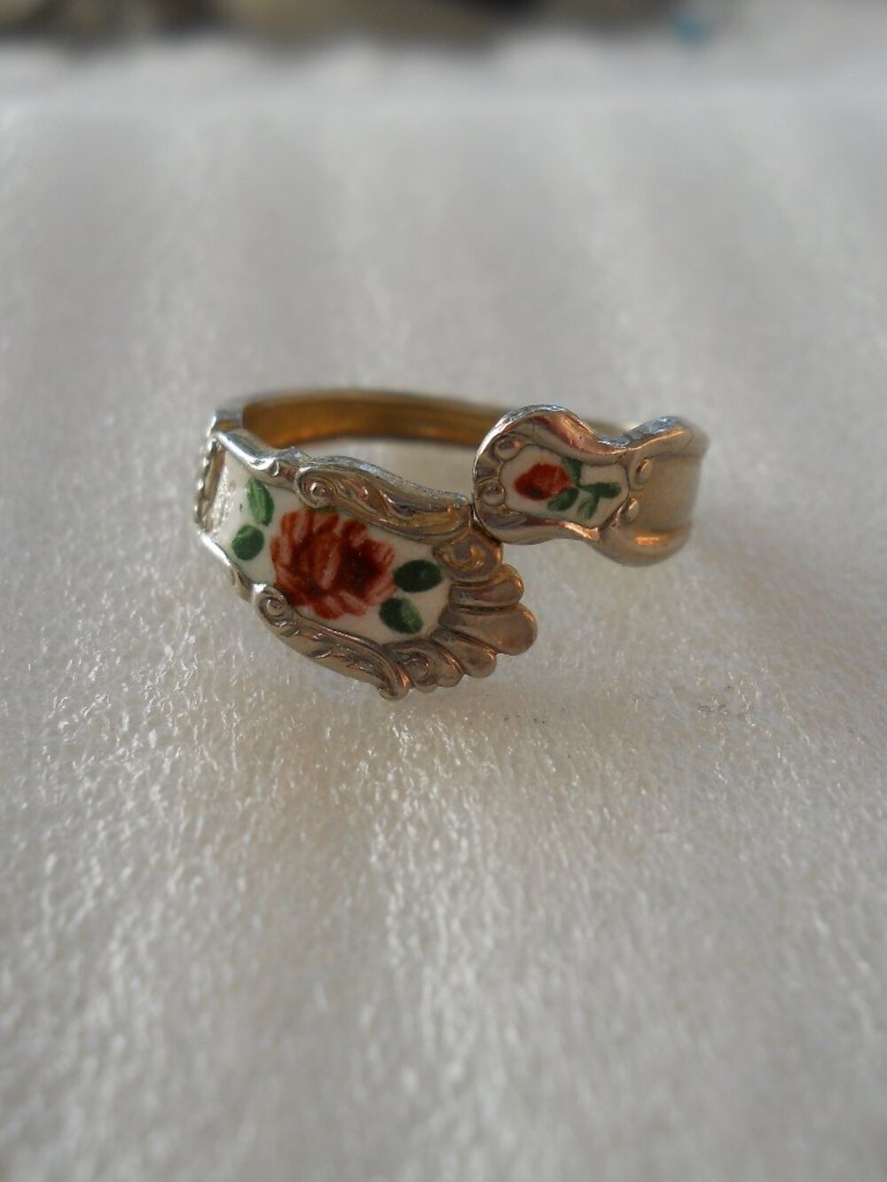 Guilloché Sterling Spoon Ring 1217